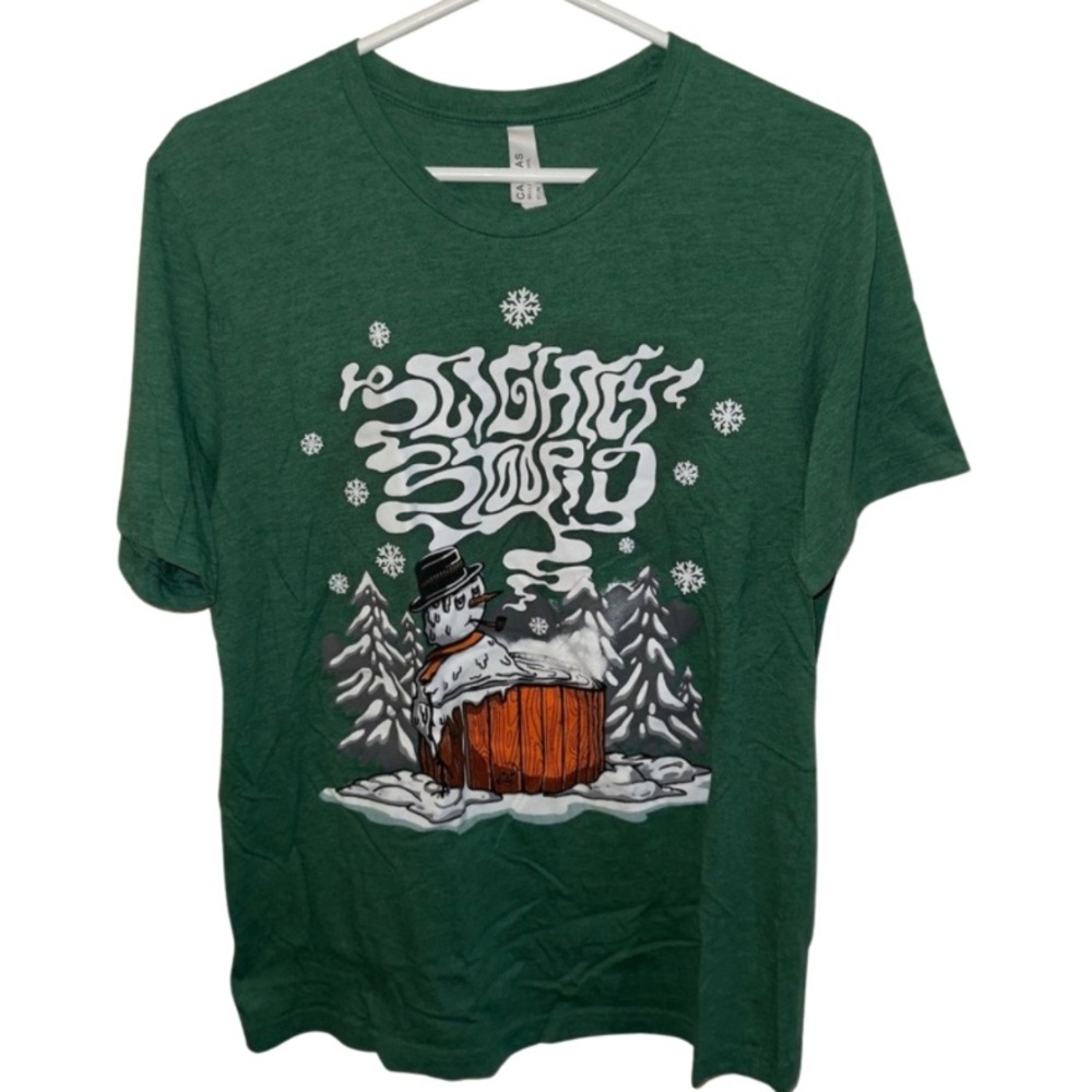 Slightly Stupid Snowman Bella Canvas Green T-Shirt
